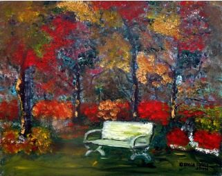 Park Bench - Acrylic on Canvas, 24 x 20